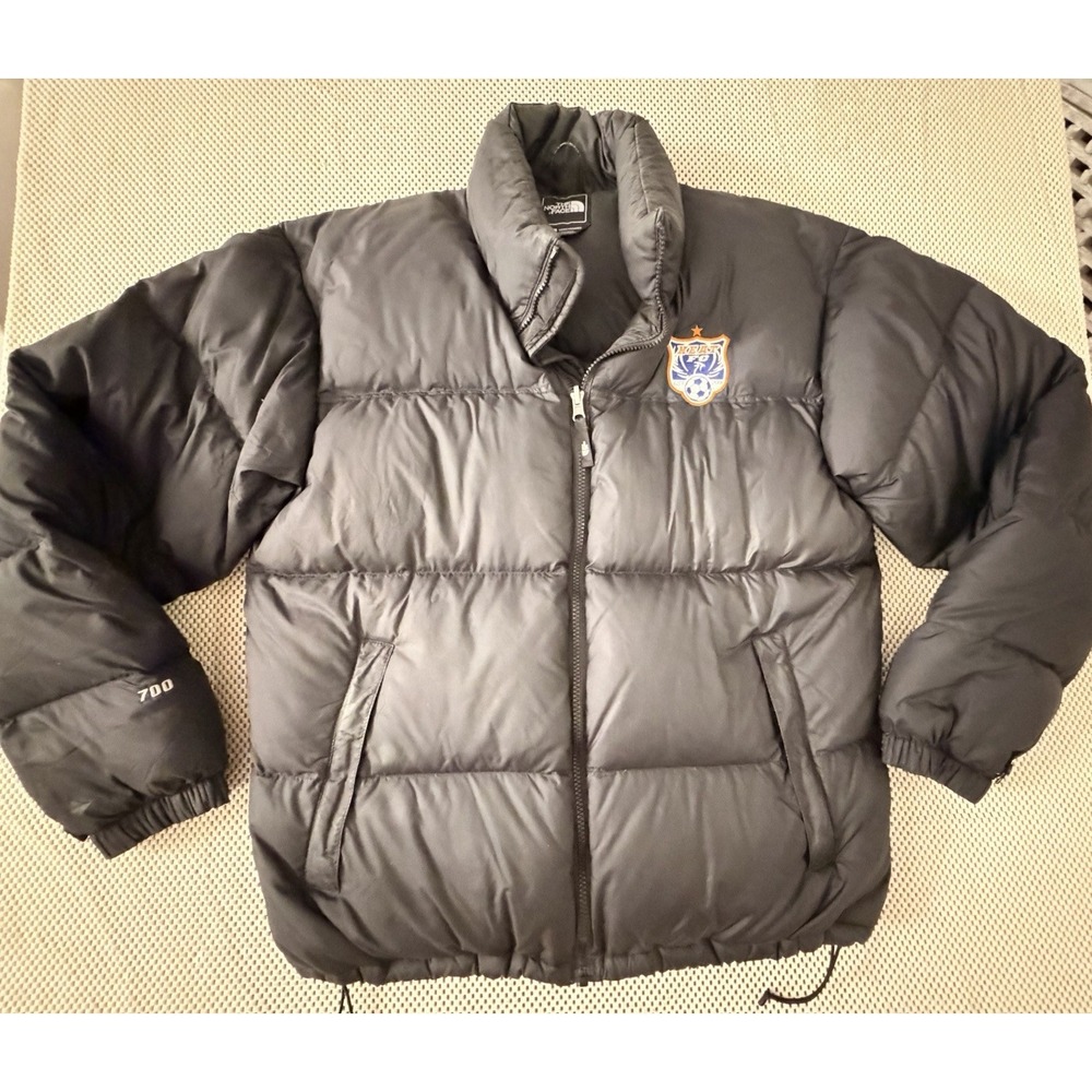 The North Face Black Puffer Jacket with Crest Patch